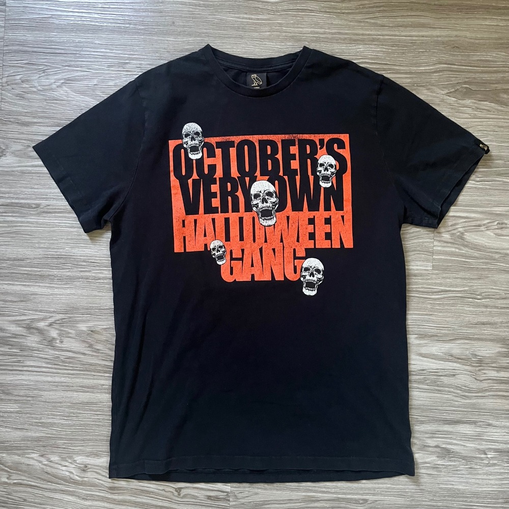 OVO Octobers Very Own Halloween Gang Skull T-Shirt Mens L Black Made in Canada